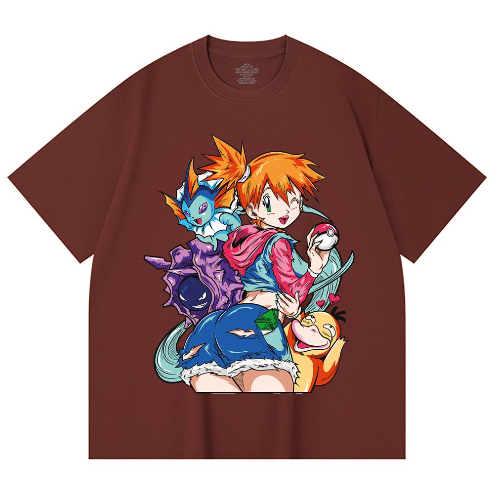 230 Gsm 100% Cotton Pokemon V17 Misty Print Unisex Heavy Cotton T Shirt