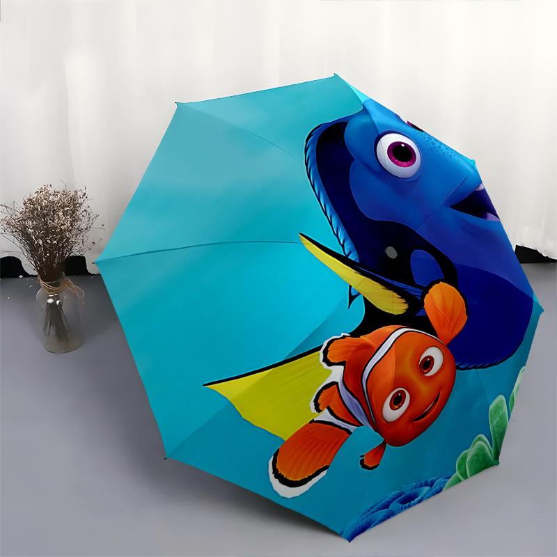 Disney Finding Nemo, Disney Pixar Automatic Open/Close Fashion umbrella - Cute Umbrella with Cute Design, Portable 3-Fold Compact Umbrella f
