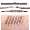 Five-color Optional Double-headed Eyebrow Pencil with Eyebrow Brush Triangle Tip Automatic Rotation Waterproof and Sweatproof 3D