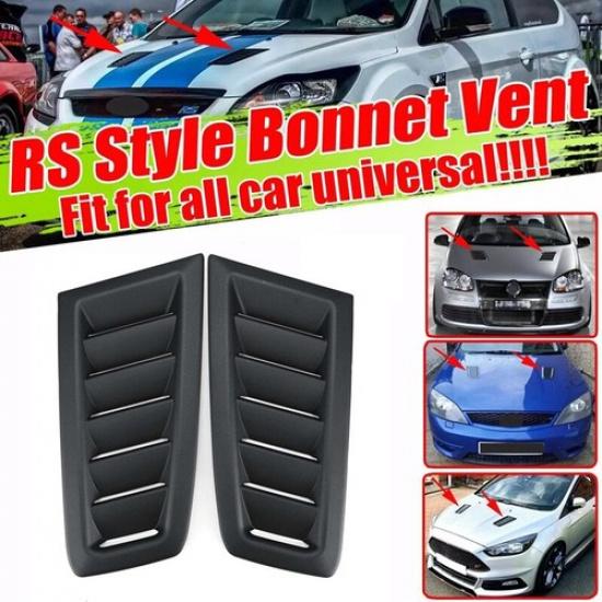 Car Hood Vent Scoop Air Flow Intake Louvers Cooling Bonnet Cover Matte Black