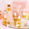 Beautywen 50 Pcs Mini Essential Oil Dropper Bottle 3Ml Clear Glass Dropper Vails With Gold Color Plating Ring