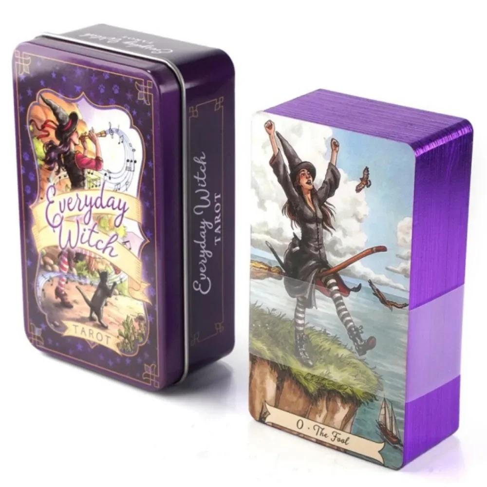 Wondering Spirit Tarot 78pcs In a Tin Metal Box Gold-plated Edge Tarot Cards For Divination Tarot Deck Beautiful Package