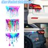 Car Interior Stickers with Dopamine Coloured Fluid Paint Vinyl Reflective Car Stickers for Car Bumpers and Trims