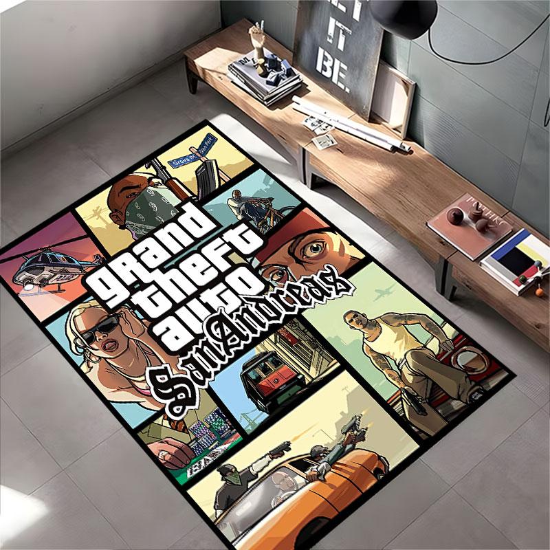 Grand Theft Auto San Andreas подходит в качестве нескользящего коврика для гостиной или дивана в спальне