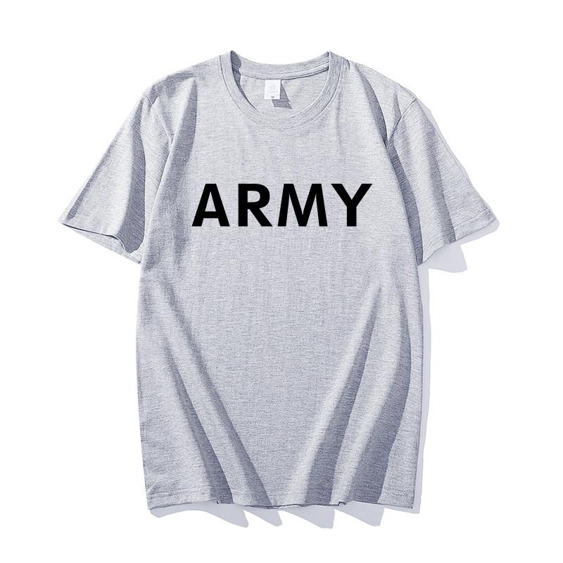 2026 US ARMY Printed T-shirt for Army Physical Training, Crew-neck Short-sleeved Pure Cotton Military-themed Tactical Clothing