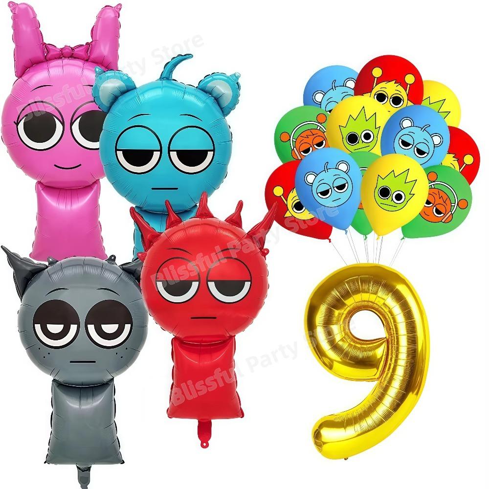 Sprunkis Birthday Party Decoration Tableware Cup Plate Napkin Balloon Banner Cake Decor for Baby Shower Kid Event Party Supplies