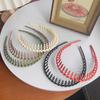 2023  Female Headwear For Broken Hair Card Head Hoop With Teeth Frosted Braid Headband Non-Slip Hairband Casual Headband