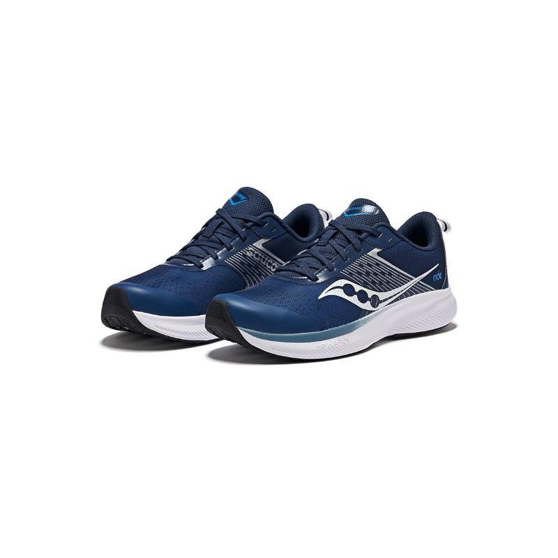 SAUCONY RIDE KDZ детские низкие беговые кроссовки сине-серебристые с амортизацией PWRRUN SK266708