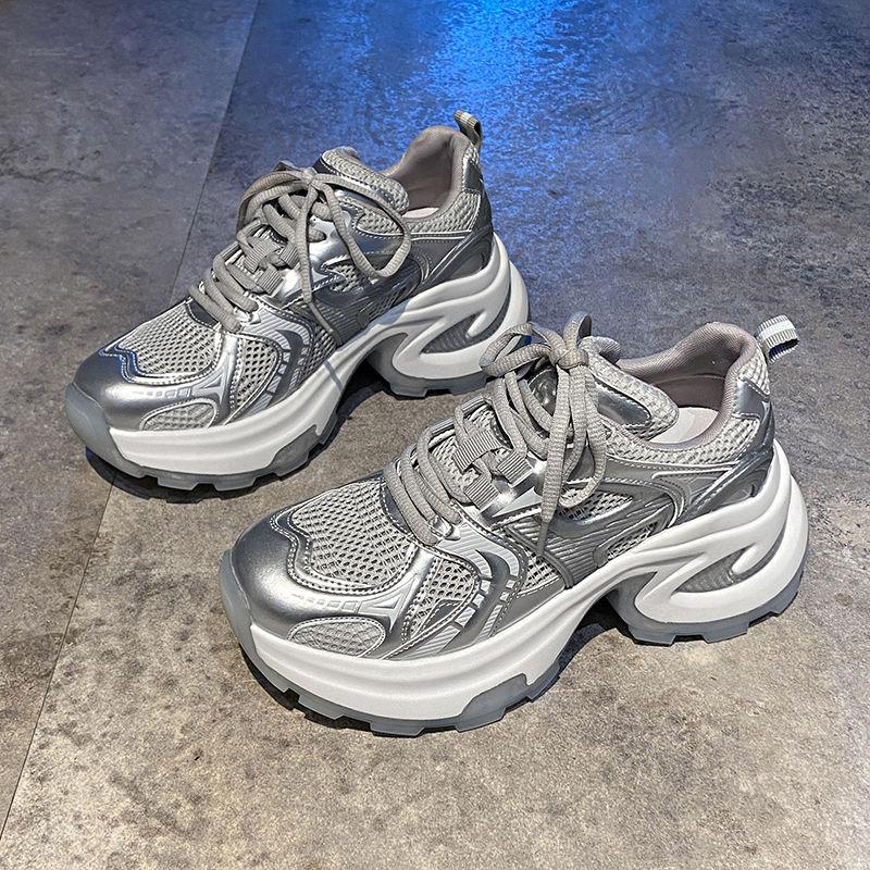 Модная высокая платформа женская обувь сетка дышащая женская обувь спортивная спортивная 2024 новая удобная и элегантная качественная обувь
