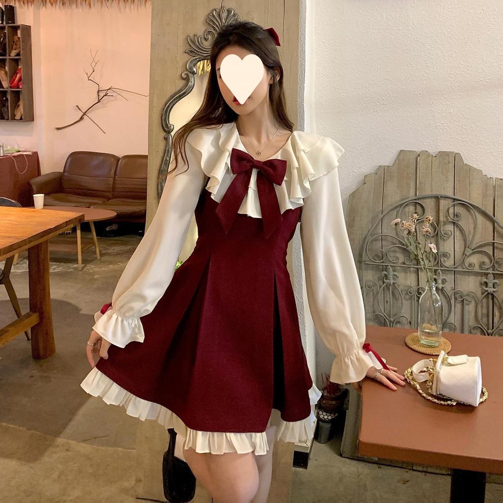 Длинная юбка, женская черная юбка с рюшами, мягкая летняя японская уличная одежда в стиле каваи для девочек