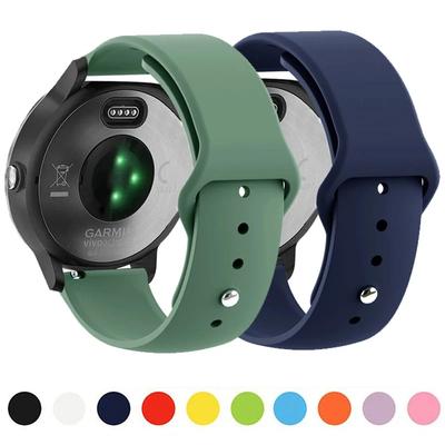 Силиконовый ремешок 20 мм 22 мм для Garmin Vivoactive 3 4, ремешок для часов Venu 2 SQ Forerunner 645, браслет Garmin Forerunner 245
