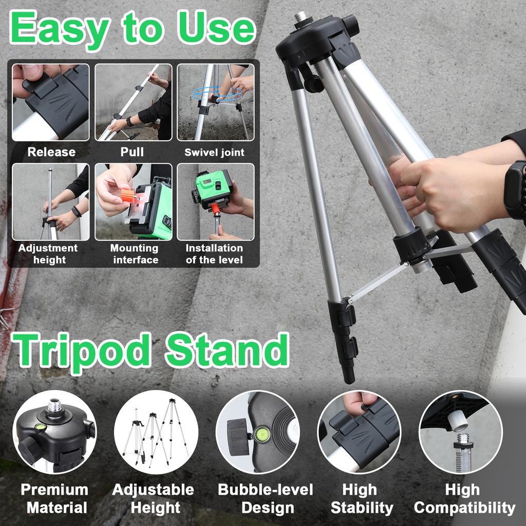 Многофункциональный 16-линейный лазерный уровень 3 градуса Самовыравнивающаяся машина Перезаряжаемая литиевая батарея для выравнивания