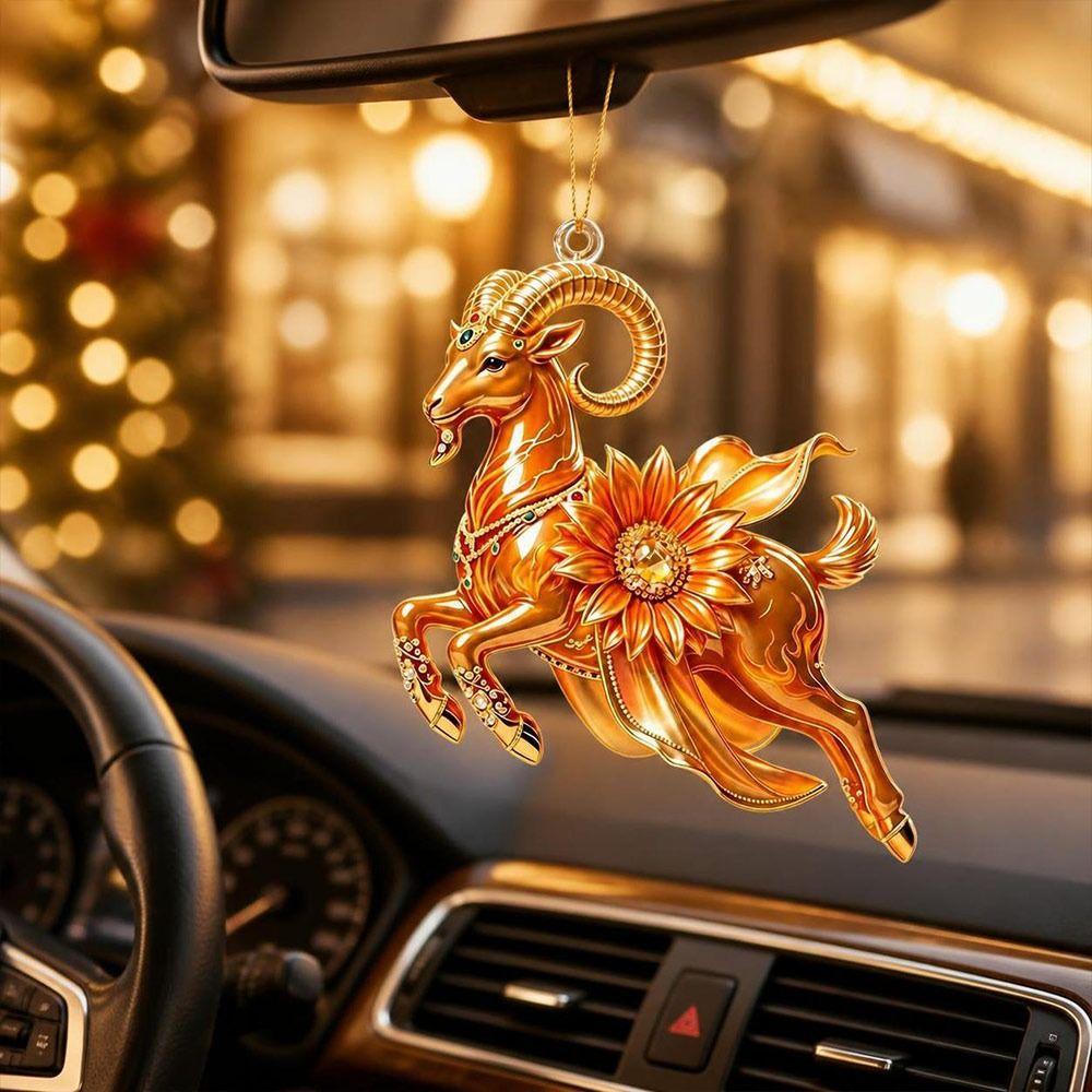 Galloping Goat Goat Hanging Ornament Shining Animal Hanging Decoration Christmas Tree Ornament