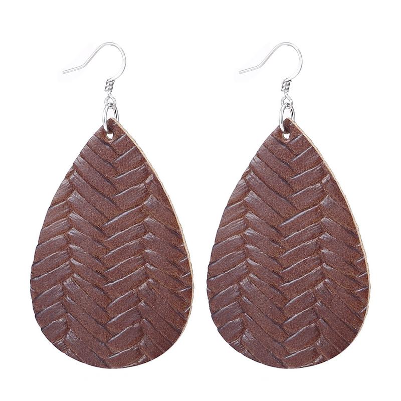 Fashion Teardrop Soft Faux Leather Earrings For Women Lightweight Drop Earings Jewelry Antique Dangle Earrings Gifts Wholesale KTJ