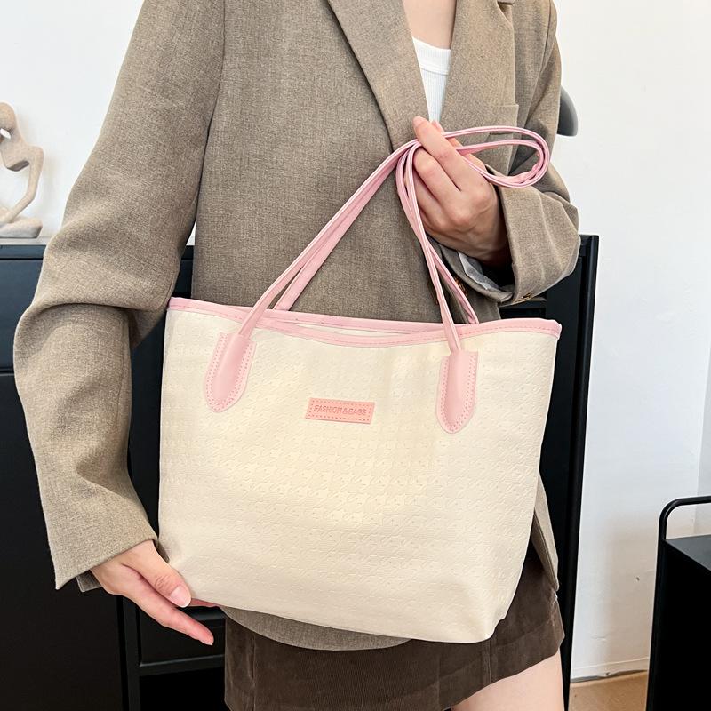 Сумка для студенток колледжа, вместительная, женская, 2024, новая, повседневная, сумка через плечо, нишевый дизайн, классная сумка-тоут для поездок на работу
