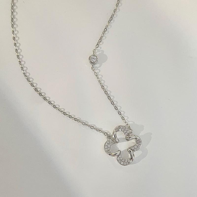 Ожерелье с полым цветком, цепочка на ключицу из циркония, новинка весны и лета, новый стиль, свежий и элегантный