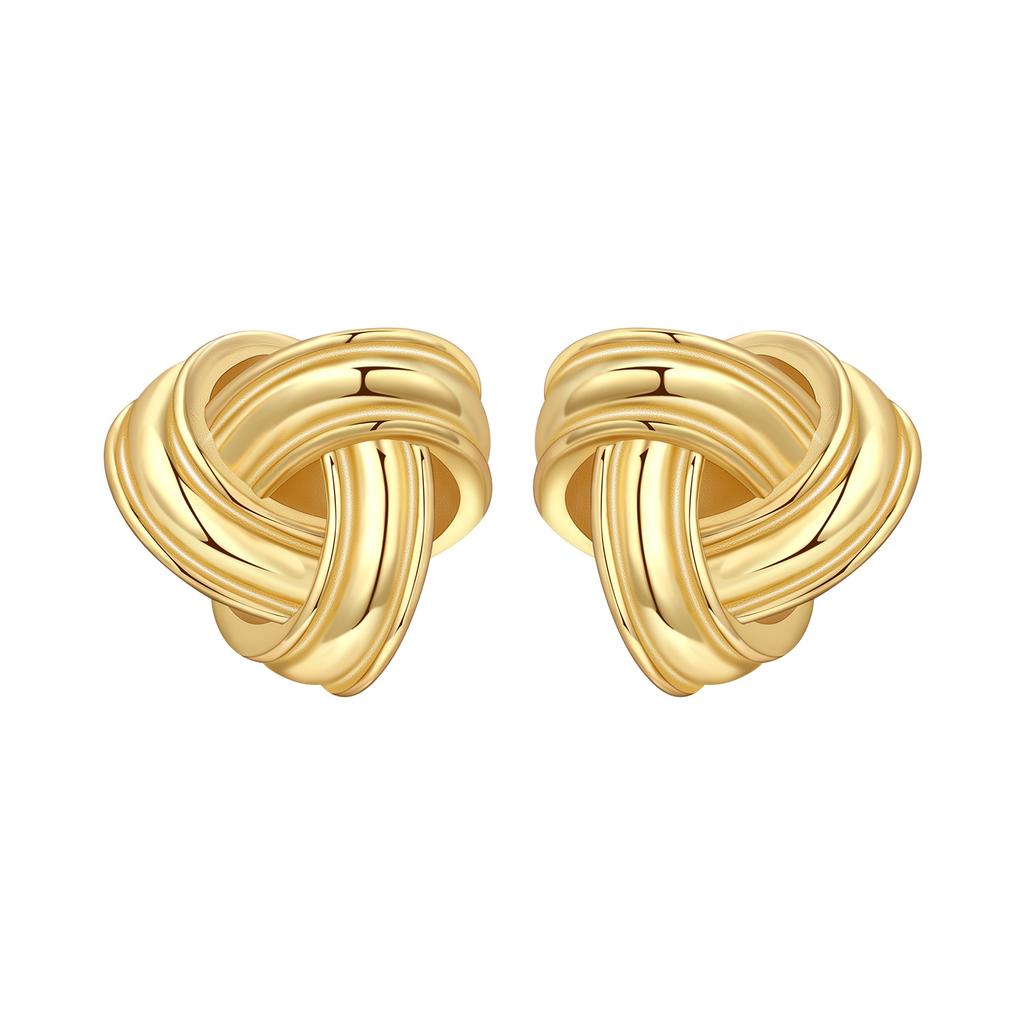 Orstarry S925 Silver Gold Classic Knot Stud Earrings For Lady S925 Jewelry Party Anniversary Trendy Gifts