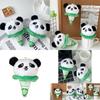 Adorable Mini Panda Plush Toy Keychain Soft Cotton Cute Animal Doll White Green