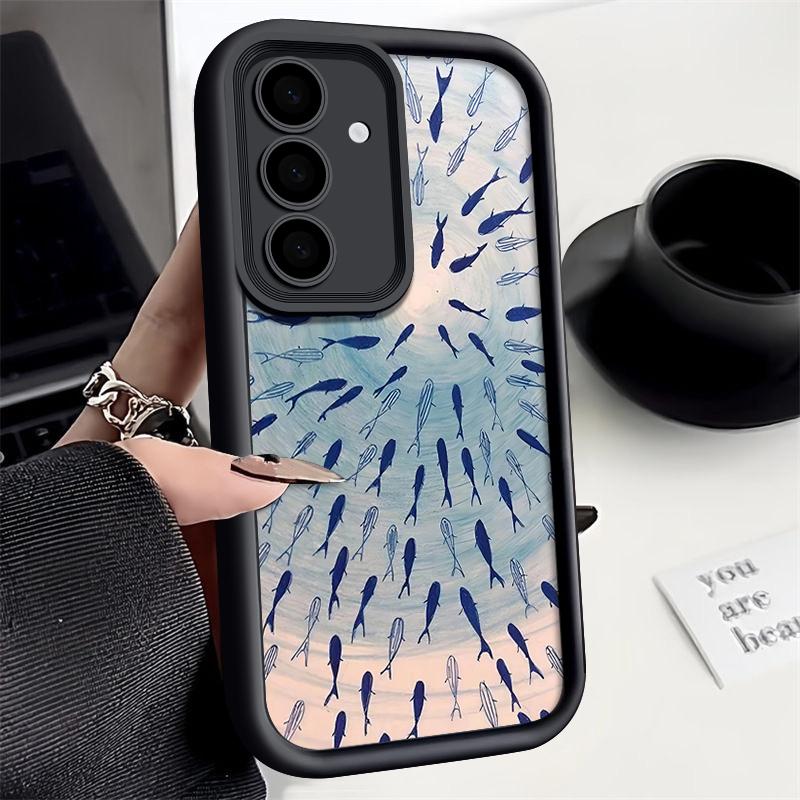 Мягкий чехол с рисунком дельфина для Samsung Galaxy S25 Edge S24 S23 S22 Ultra S24 FE A56 A55 A36 A26 A16 A15 A35 A54 5G