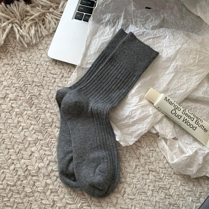 Женские Новые Осенние Товары Все Виды Повседневные Однотонные Носки-трубы с дымкой