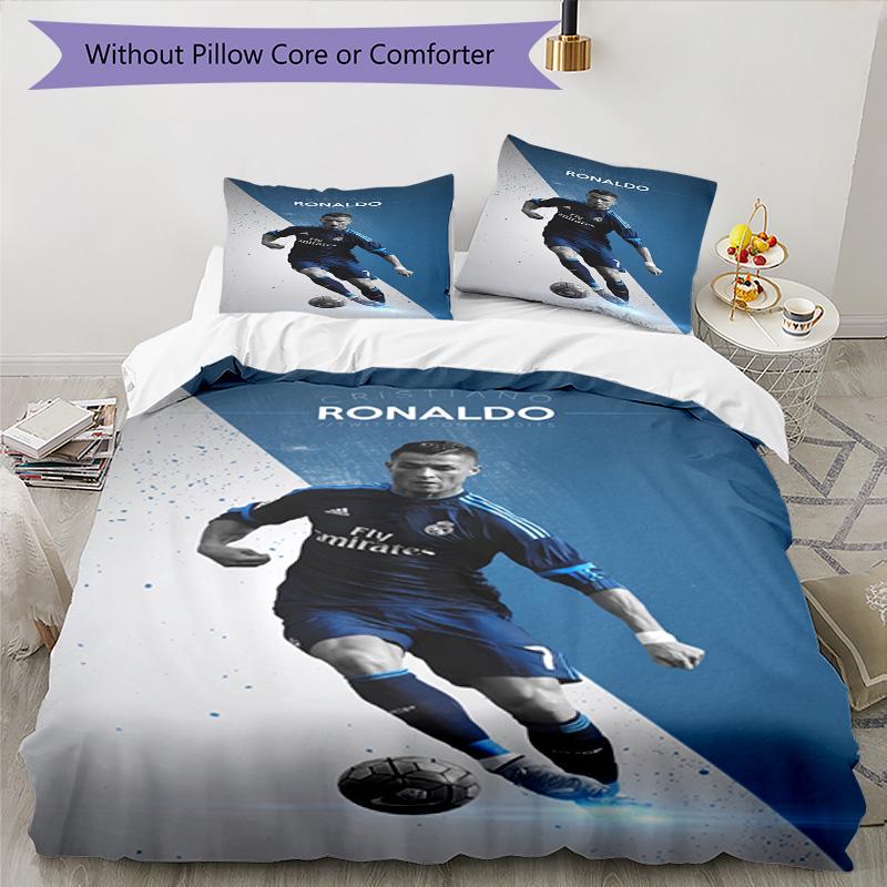 Ronaldo's Juventus Football Team Celebration Bedding Set, Breathable Duvet Cover with Pillowcases, Soft Bed Linen for Bedroom Home Decoration, Perfect