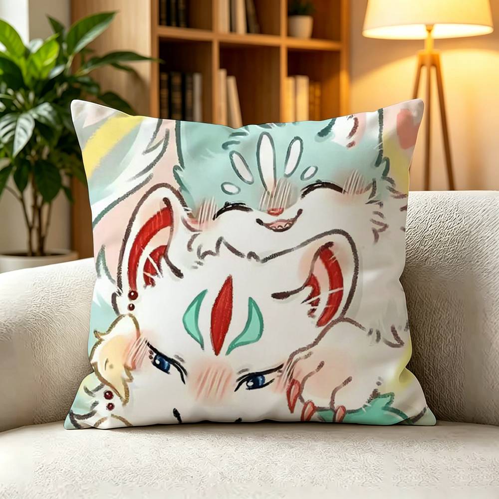 C-Cute Anime Fabulous Beasts Square Double-Sided printed Pillow Case Bedroom Bedside Pillow Sofa Cushion Cover