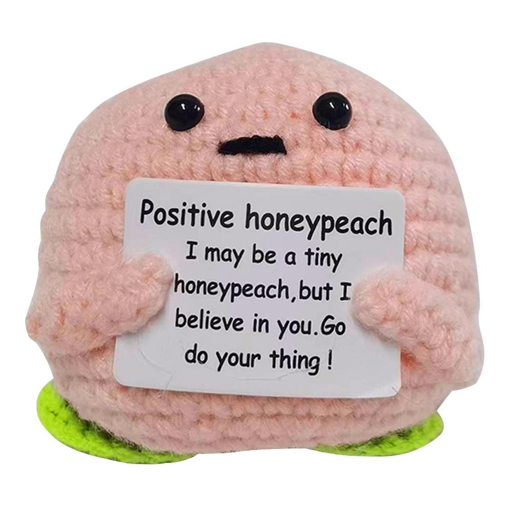 Mini Positive Potatoes with Positive Card Creative Potato Dolls Inspirational Crochet Dolls Home Room Party Decoration