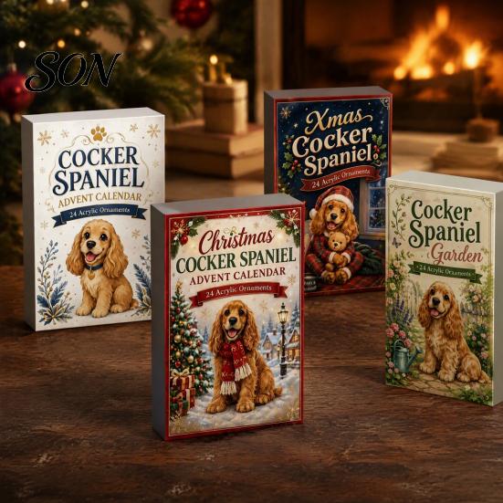 Advent Calendar Dog Calendars 2026, 24 Days Christmas Countdown with 2D Acrylic Pet Lover Surprise Gifts Ornament, Collectible Cute Animal Figures for