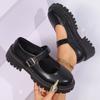 Fashion Black Ankle Buckle Platform Pumps Women Style Patent Leather Mary Jane Shoes Woman Punk Thick Heels Lolita Shoes
