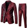 Men's Dark Pattern Shiny Lapel Suit - Autumn/Winter Nightclub Style (TZ02)