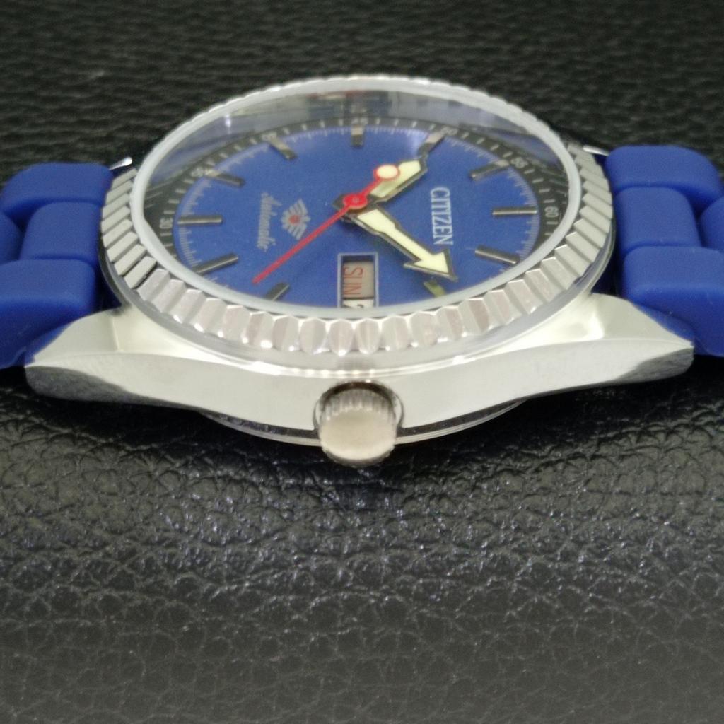 REFURBISHED MENS CITIZEN AUTOMATIC 8200 JAPAN DAY&DATE BLUE DIAL WATCH a432564-2 R112-a432564