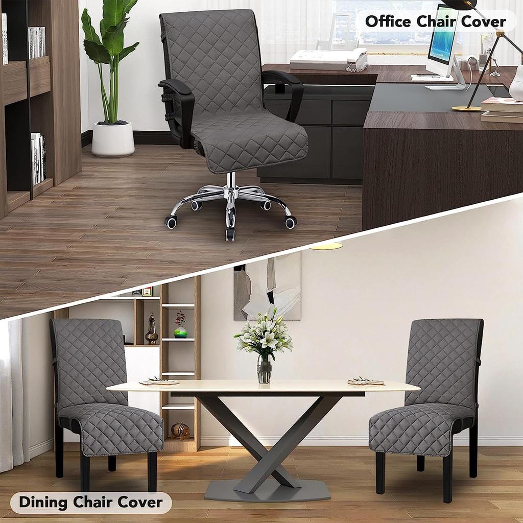 Двусторонний чехол на офисный стул, чехол на обеденный стул, мягкий чехол для настольного компьютера, противоскользящая пряжка для кресла или чехла на стул без подлокотников