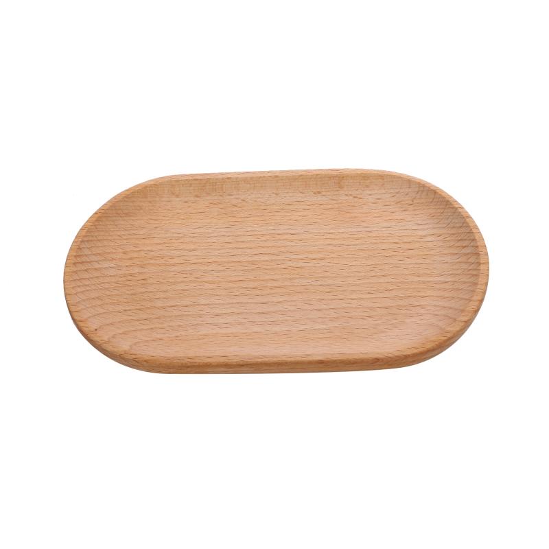 Овальный поднос из бука, мини-маленькая обеденная тарелка из цельного дерева, детская обеденная тарелка, деревянная посуда