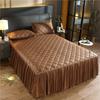 European Luxury Quilted Bed Skirt Winter Warm Thicken Velvet Bedspread King Good Hand Feeling Bed Cover Not Included Pillowcase