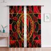 Узор Воин Руна Печатные Шторы Черно-Красные Полиэстеровые Волокна Шторы Спальня Гостиная Кухня Шторы 2 Шт.