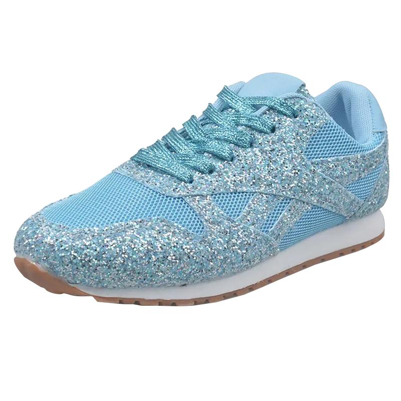 SyfIyno New Vulcanized Sneakers for Women Flat Sneakers Height Increase Shoes Casual Mesh Shiny Running Shoes Large Size 35-43