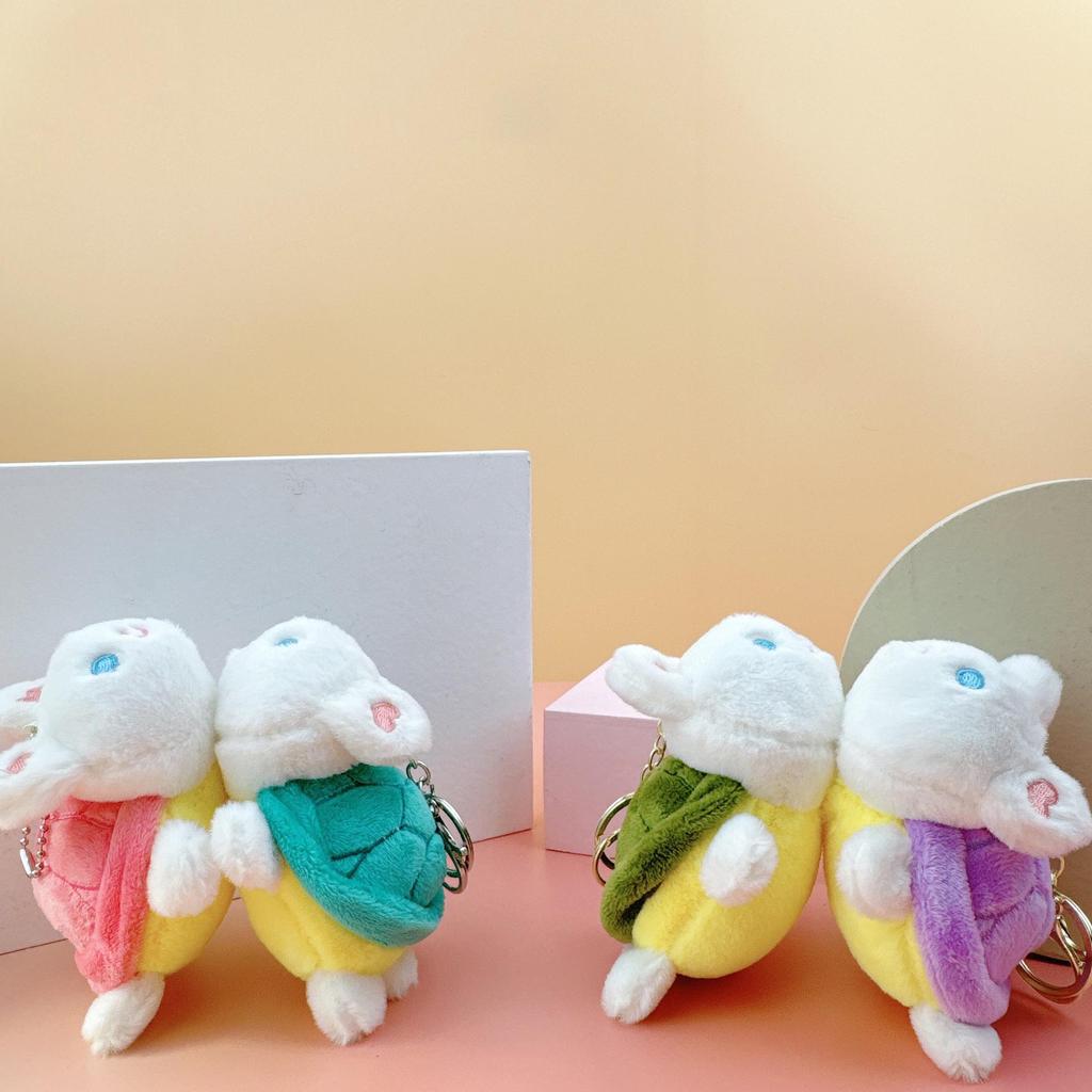 Милый мультяшный плюшевый брелок-подвеска в виде черепахи и кролика