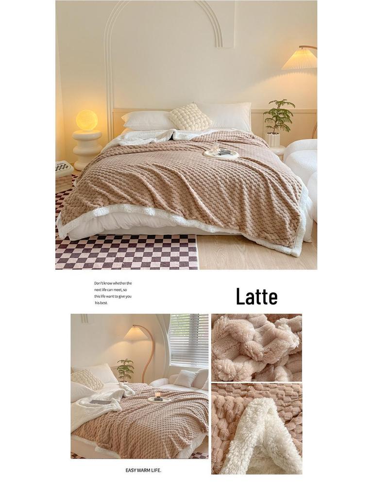 Golden Turtle Velvet Double-Layer Fleece Blanket - Flannel & Lamb Velvet for Autumn/Winter