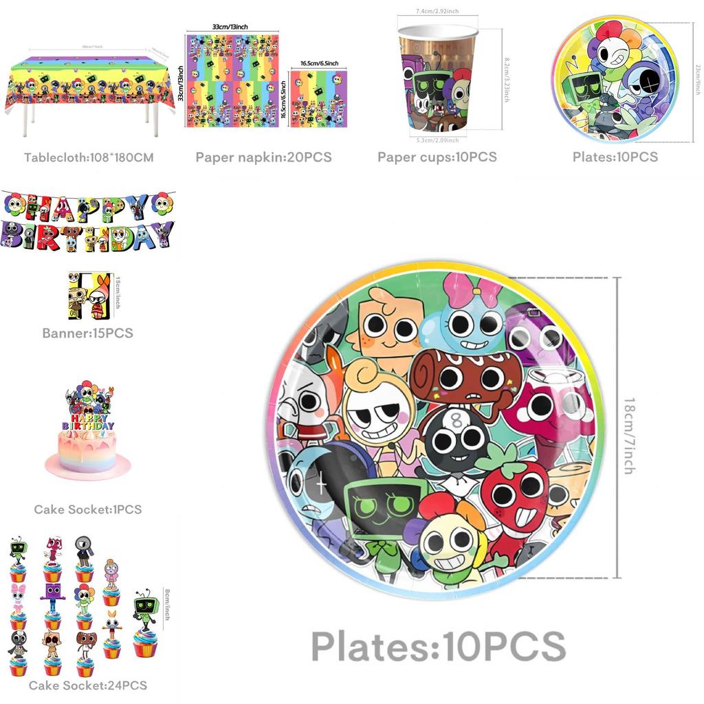 Набор декора для тематической вечеринки «Мир денди» с бумажными тарелками, стаканчиками и баннером для дня рождения детей