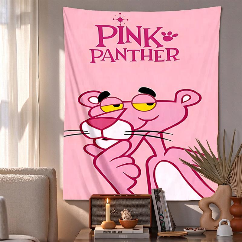 Pink Panther Pattern Tapestry Wall Hanging Boho Aesthetic Wall Blanket For Bedroom Living Room Dorm Home Wall Decor 1012141
