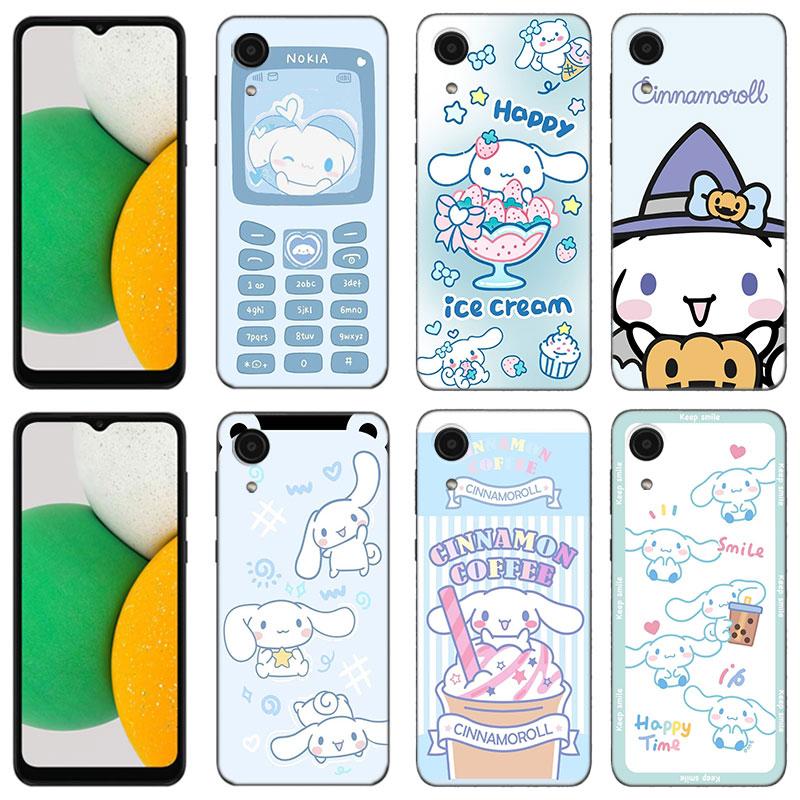 Kawaii Cinnamoroll черный силиконовый чехол для телефона Samsung Galaxy A01 A03 Core A04 E A02 A05 A10 A20 A21 A30 A50 S A6 A8 Plus A7