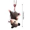 Hand woven Possum Car Charm Pendant Cute Mouse funny Handmade Knitted Possum auto Rearview Mirror Ornament Accessories