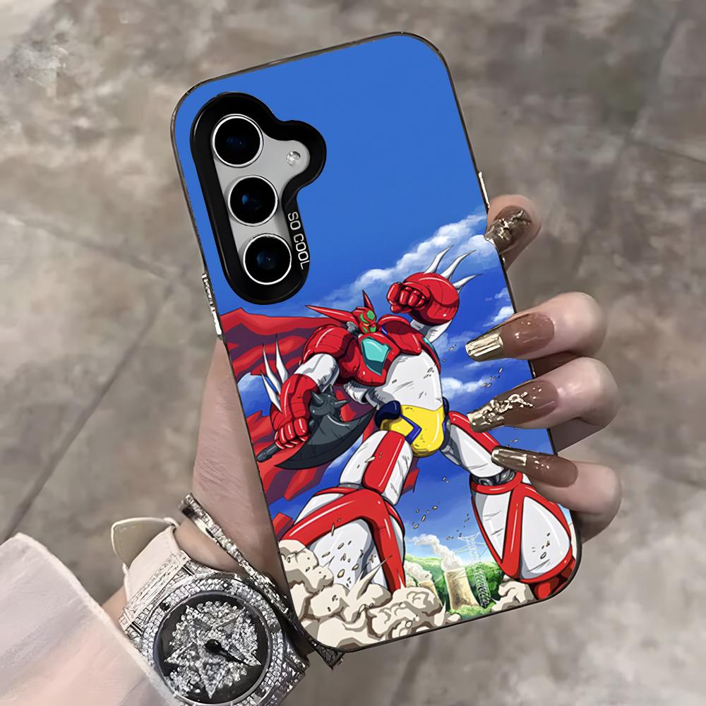 Чехол для телефона Getter Robo для Samsung S25 Ultra S23 S22 S21 S20 Ultra Plus S24 Fe A54 A55 Цвет Серебристый Чехол