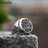 Vintage Mens Viking Tree of Life Signet Ring Cool Mens 316L Stainless Steel Nordic Rune Rings Retro Amulet Jewelry