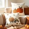 Vintage Pumpkin Car Canvas Throw Pillow Case Square Lumbar Cushion Cover for Sofa Autumn Decor