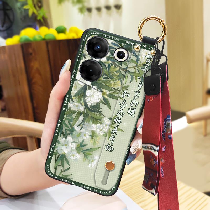 Для мамы чехол для телефона в китайском стиле для Tecno Camon20 Pro 5G/CK8n Модный ремешок на запястье Мягкий чехол Держатель для телефона Грязеотталкивающий