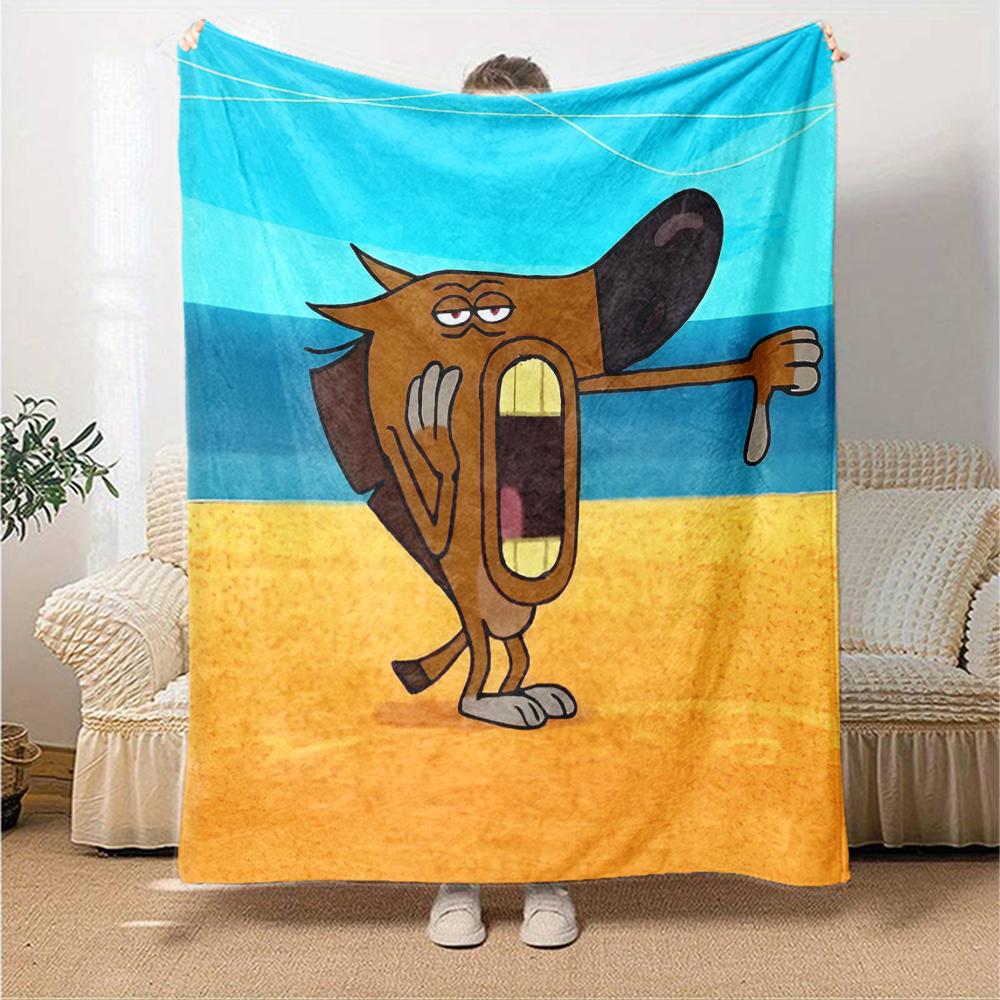 Zig & Sharko Theme Printed Blanket - Perfect for Couch, Bed, Travel & Outdoor Use | Machine Washable, Cozy & Durable.