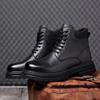 FashionRetro Leather Non-slip Platform Boots for Men Designer Soft-soled Autumn Winter Men's Shoes Fashion  Casual Male Work Boots