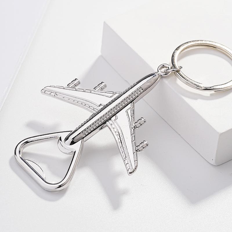 Креативный брелок-открывалка для бутылок в виде самолета – металлический брелок-аксессуар