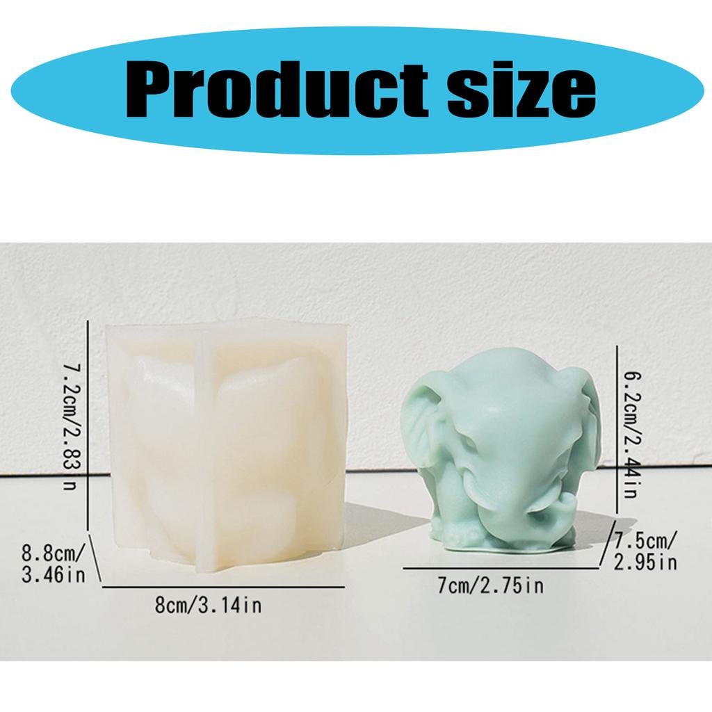 3D Elephant Silicone Candle Molds for Epoxy Resin Candle Making Cement Gypsum Silicone Molds Silicone Fondant Molds